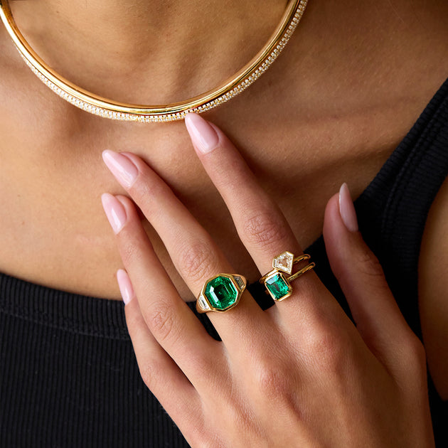 Anita Ko EMERALD CUT COLOMBIAN EMERALD RING