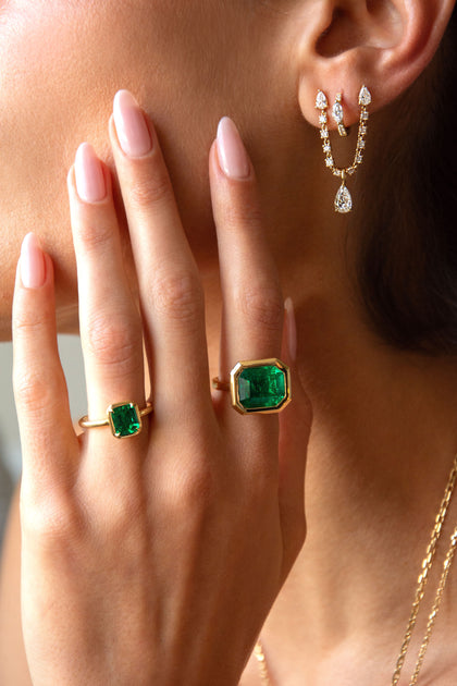 Anita Ko EMERALD CUT COLOMBIAN EMERALD RING