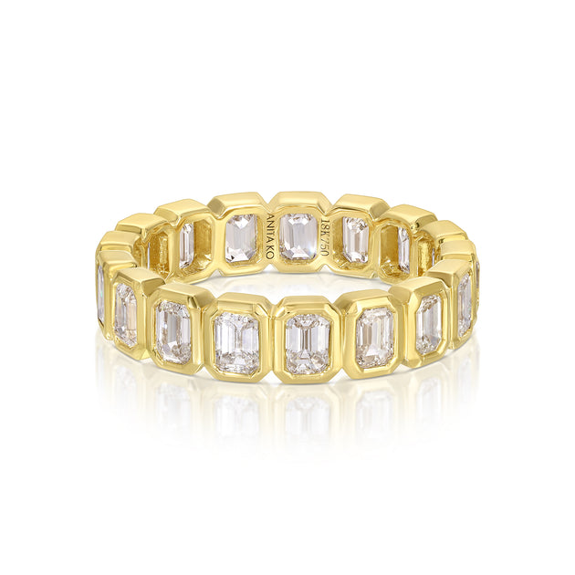 anita ko EMERALD CUT DIAMOND BEZEL RING