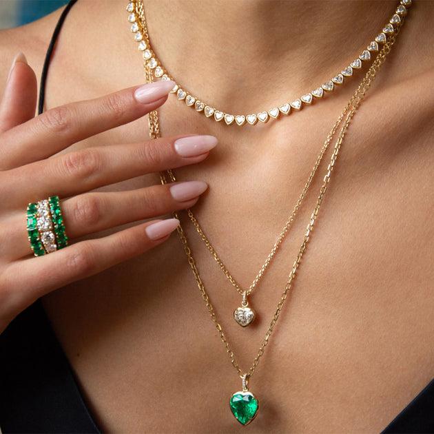 Anita Ko EMERALD CUT EMERALD HALF BAND