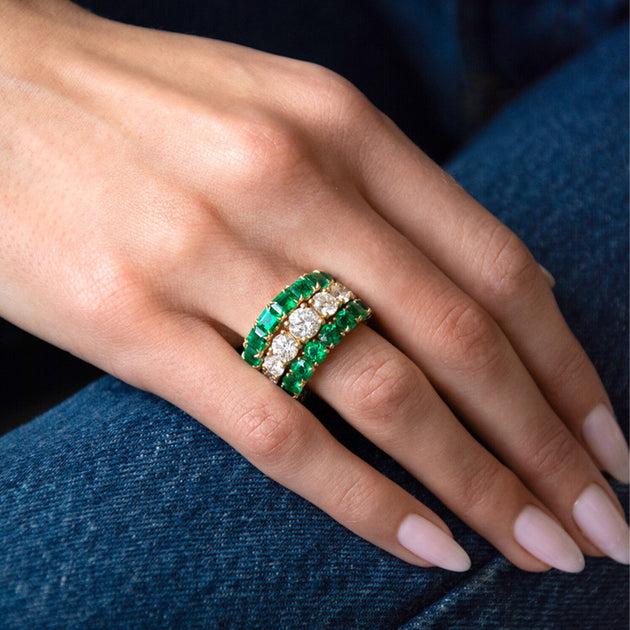Anita Ko EMERALD CUT EMERALD HALF BAND