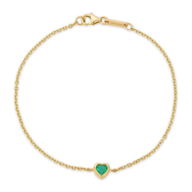 anita ko EMERALD HEART CHAIN BRACELET