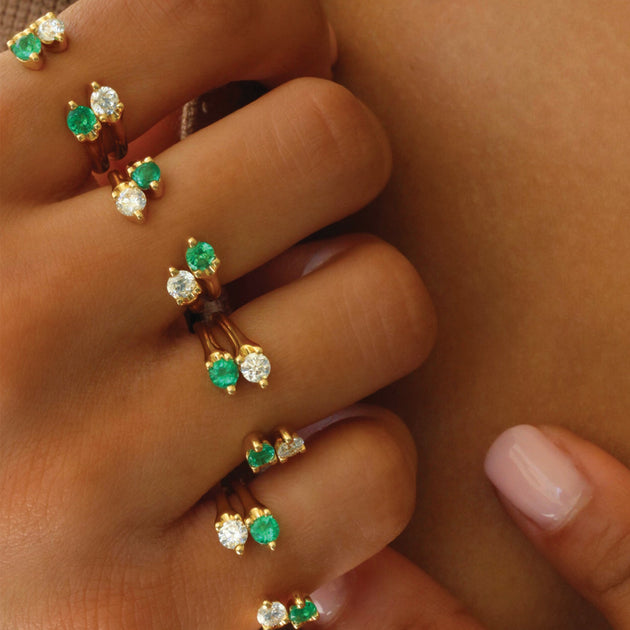 Anita Ko EMERALD ORBIT RING