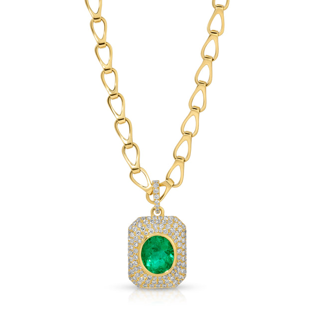 anita ko EMERALD OVAL DIAMOND PENDANT
