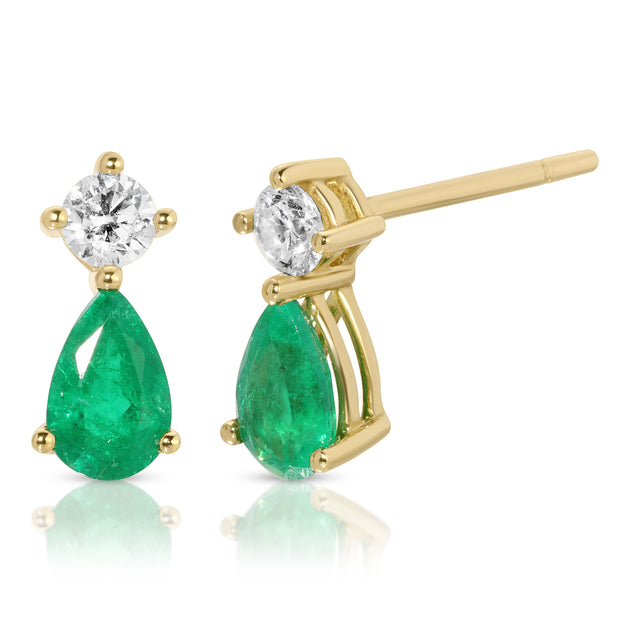 anita ko EMERALD VIOLET STUD EARRINGS