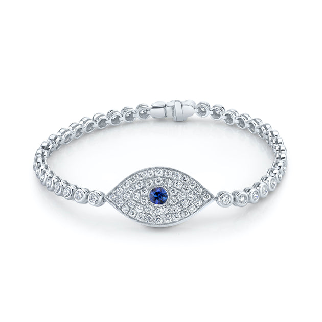 Anita Ko EVIL EYE BRACELET WITH BLUE SAPPHIRE EYE