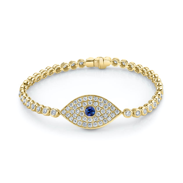 anita ko EVIL EYE BRACELET WITH BLUE SAPPHIRE EYE