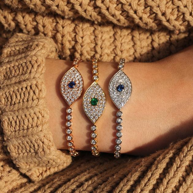 Anita Ko EVIL EYE BRACELET WITH EMERALD EYE