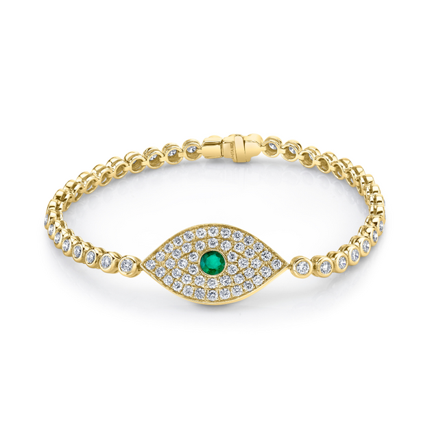 anita ko EVIL EYE BRACELET WITH EMERALD EYE