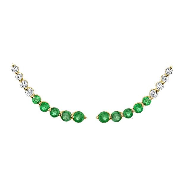 anita ko FLOATING DIAMOND AND EMERALD EARRING