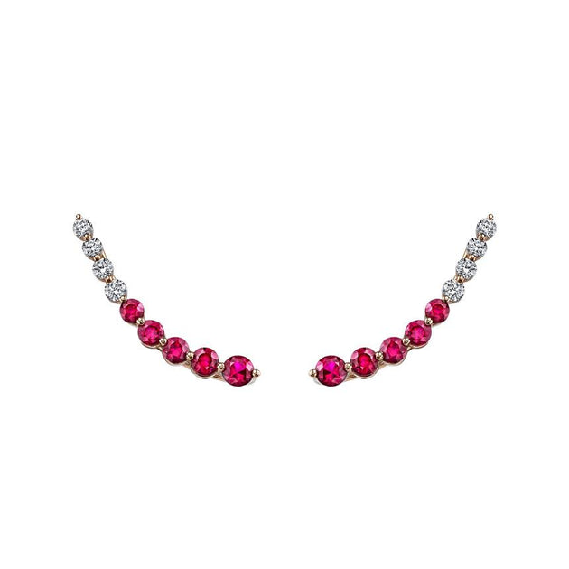 anita ko FLOATING DIAMOND AND RUBY EARRING