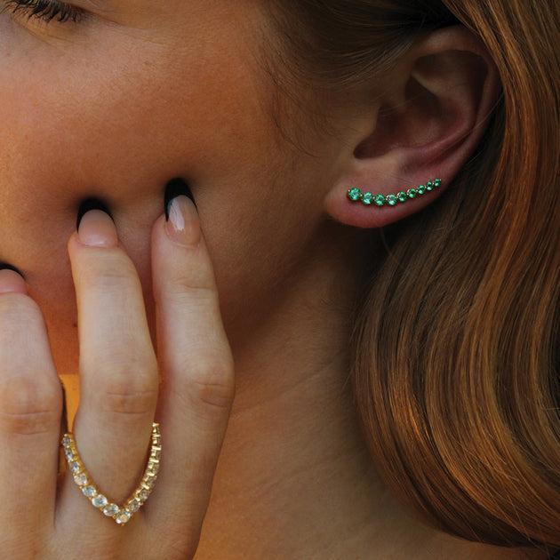 Anita Ko FLOATING EMERALD EARRING