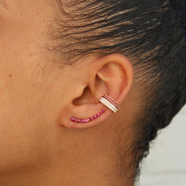 Anita Ko FLOATING RUBY EARRING