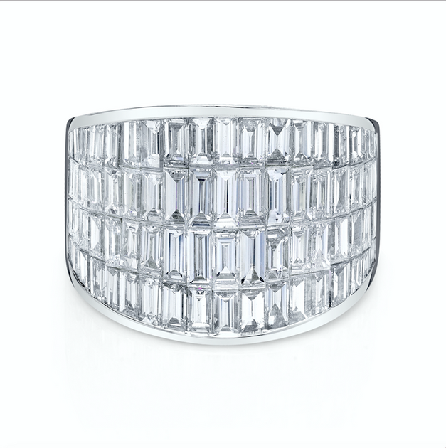 anita ko FOUR ROW BAGUETTE GALAXY RING