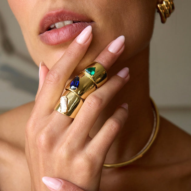 Anita Ko GALAXY RING WITH PEAR SHAPE BLUE SAPPHIRE