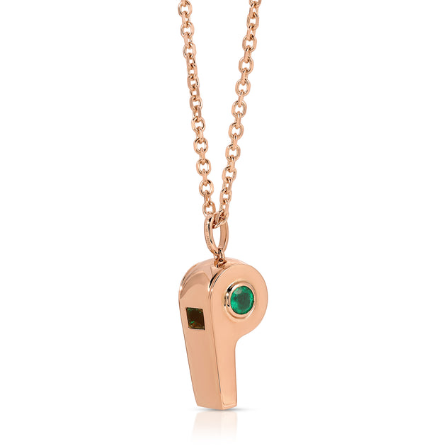 Anita Ko GOLD AND COLOMBIAN EMERALD WHISTLE