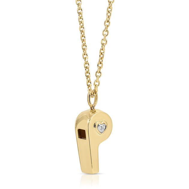 anita ko GOLD AND HEART DIAMOND WHISTLE