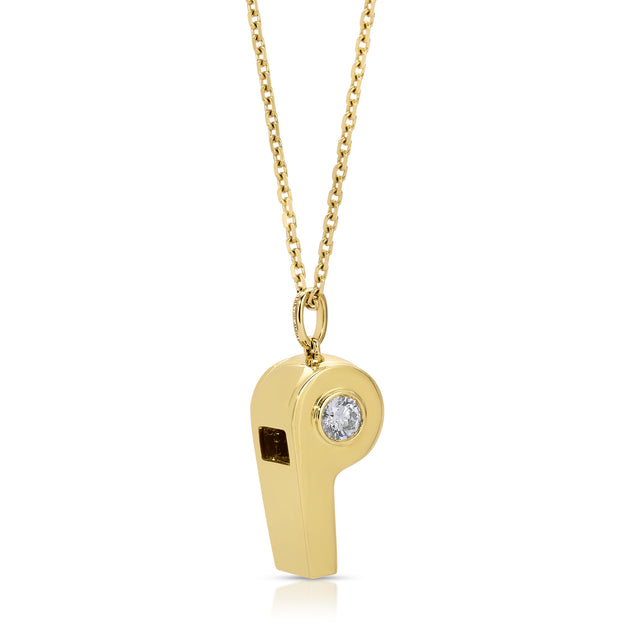 anita ko GOLD AND ROUND DIAMOND BABY WHISTLE