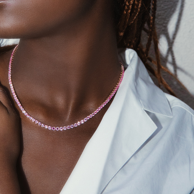 Anita Ko GRADUATED PINK SAPPHIRE HEPBURN CHOKER