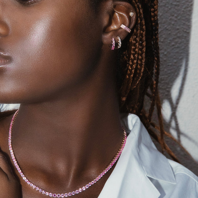 Anita Ko GRADUATED PINK SAPPHIRE HUGGIES