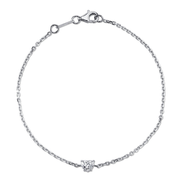 Anita Ko HEART SHAPE DIAMOND CHAIN BRACELET
