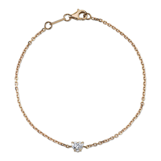 Anita Ko HEART SHAPE DIAMOND CHAIN BRACELET