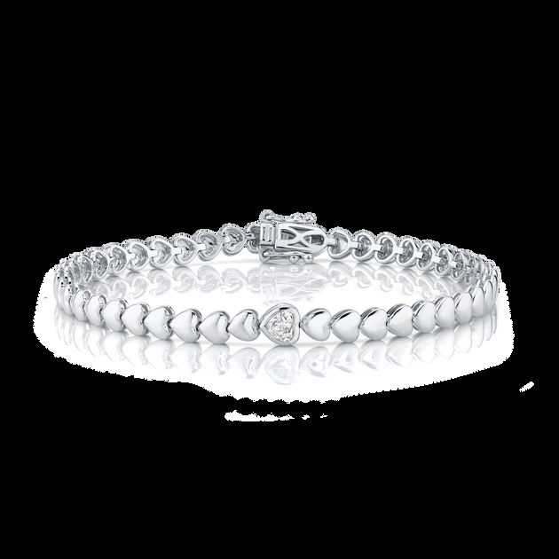 Anita Ko HEART WITH ONE BEZELED DIAMOND BRACELET