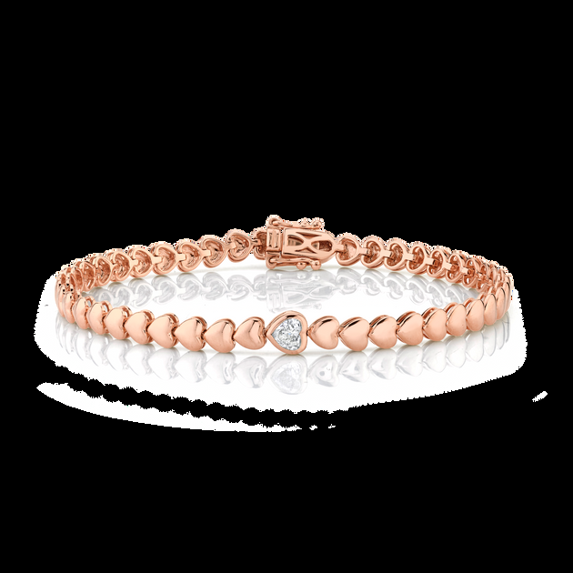 Anita Ko HEART WITH ONE BEZELED DIAMOND BRACELET