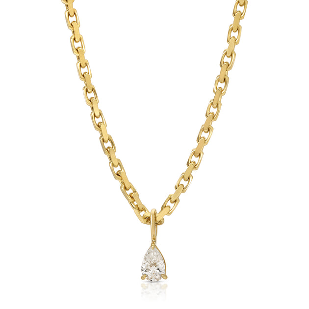 anita ko HEAVY CHAIN WITH PEAR DIAMOND PENDANT