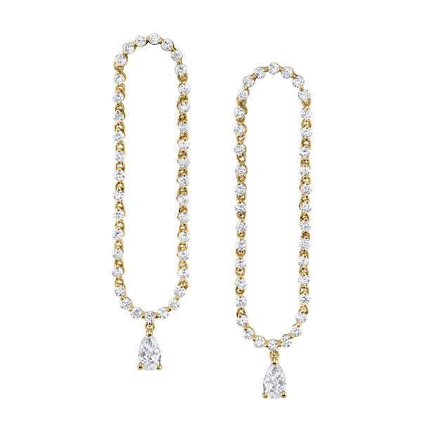 Anita Ko HUDSON PEAR DIAMOND DROP EARRINGS