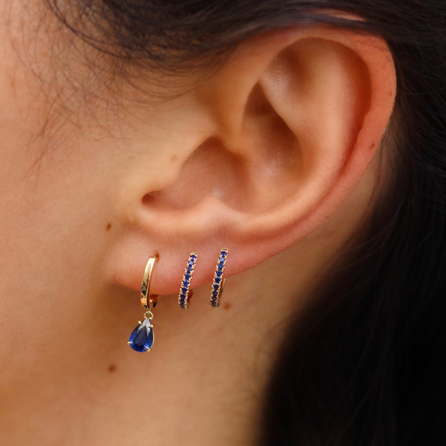 anita ko HUGGIE WITH BLUE SAPPHIRE DROP