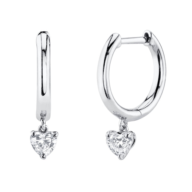 Anita Ko HUGGIES WITH HEART DIAMOND DROPS