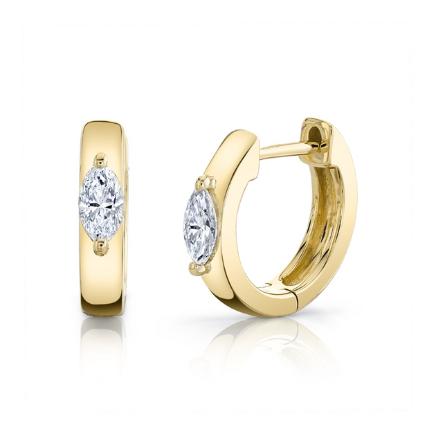 Anita Ko HUGGIES WITH MARQUISE DIAMOND CENTER