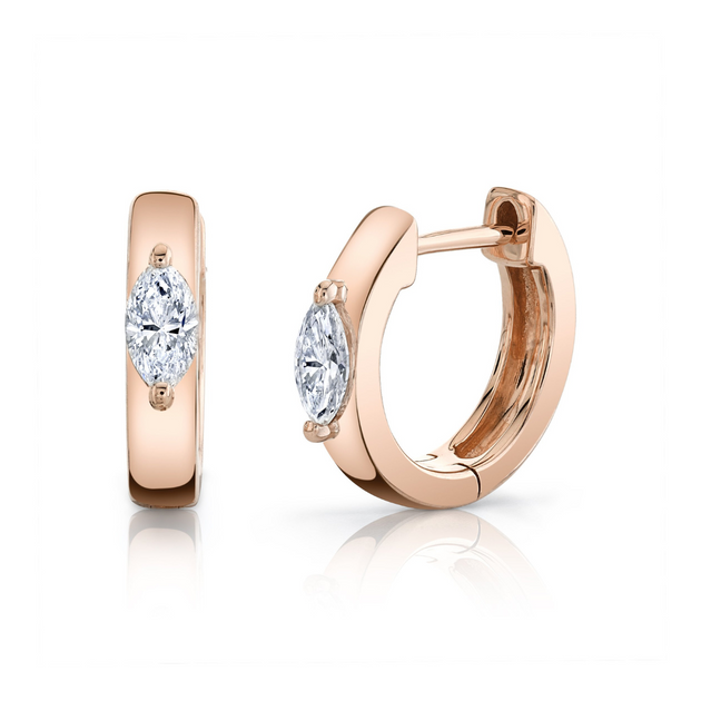 Anita Ko HUGGIES WITH MARQUISE DIAMOND CENTER