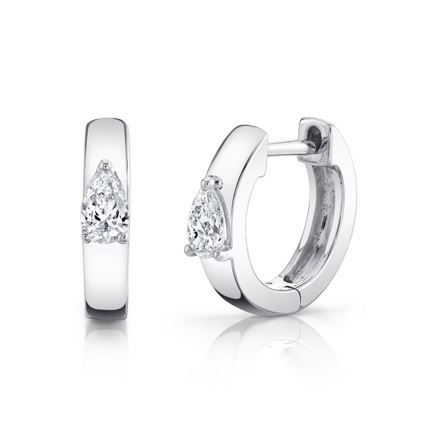 Anita Ko HUGGIES WITH PEAR DIAMOND CENTER