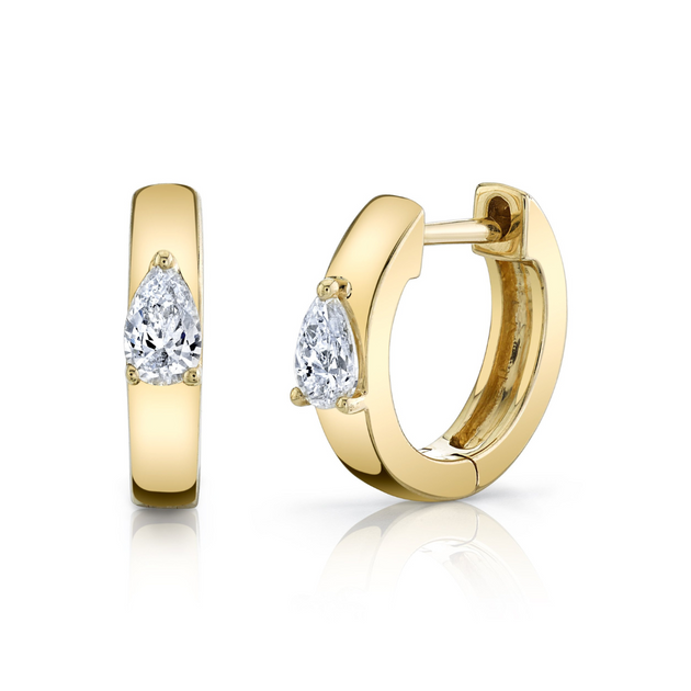 anita ko HUGGIES WITH PEAR DIAMOND CENTER