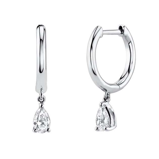 Anita Ko HUGGIES WITH PEAR DIAMOND DROPS