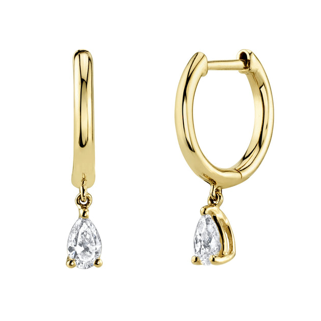 Anita Ko HUGGIES WITH PEAR DIAMOND DROPS