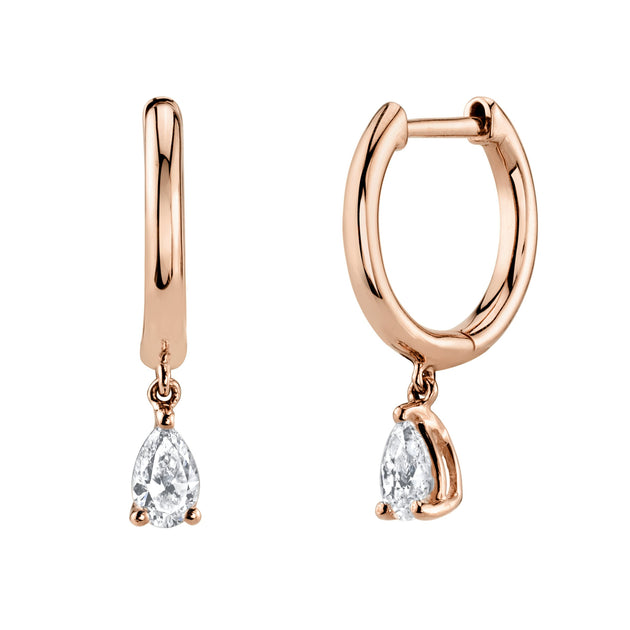 anita ko HUGGIES WITH PEAR DIAMOND DROPS