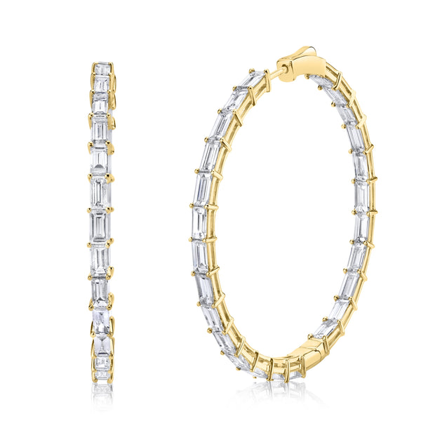 Anita Ko LARGE BAGUETTE DIAMOND HOOPS