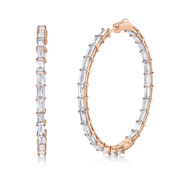 Anita Ko LARGE BAGUETTE DIAMOND HOOPS