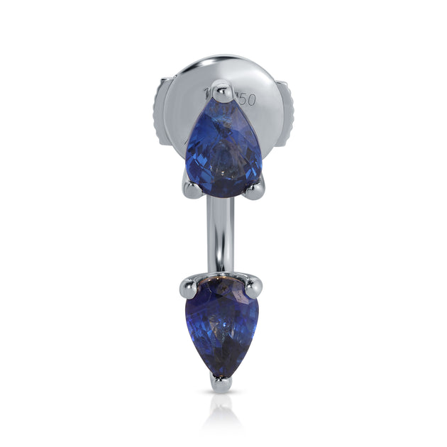Anita Ko LARGE BLUE SAPPHIRE PEAR ORBIT EARRING