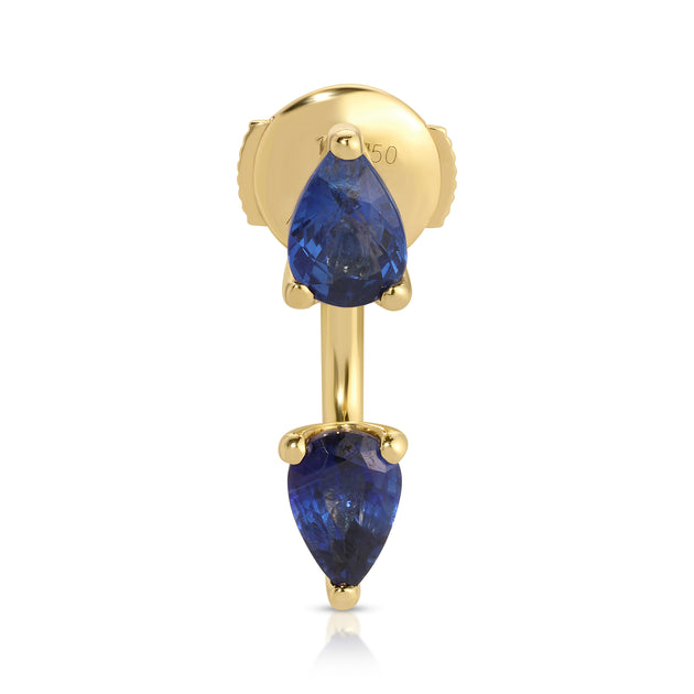 anita ko LARGE BLUE SAPPHIRE PEAR ORBIT EARRING