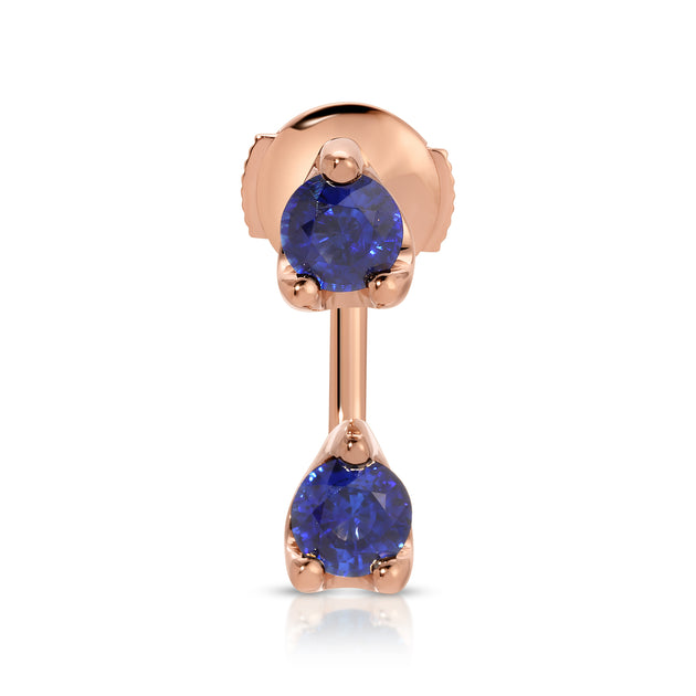 Anita Ko LARGE BLUE SAPPHIRE ROUND ORBIT EARRING