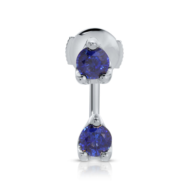 Anita Ko LARGE BLUE SAPPHIRE ROUND ORBIT EARRING