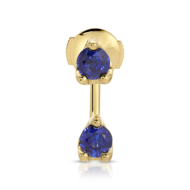 anita ko LARGE BLUE SAPPHIRE ROUND ORBIT EARRING