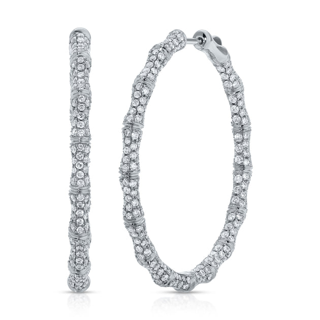 Anita Ko LARGE DIAMOND BAMBOO HOOPS