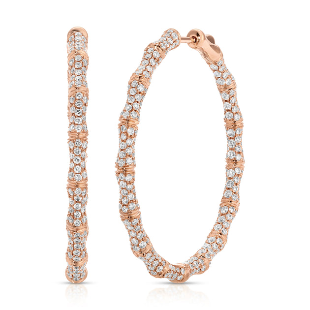 Anita Ko LARGE DIAMOND BAMBOO HOOPS