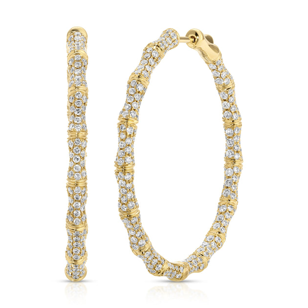 anita ko LARGE DIAMOND BAMBOO HOOPS