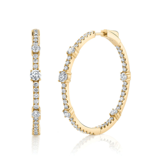 anita ko LARGE DIAMOND COLLINS HOOPS